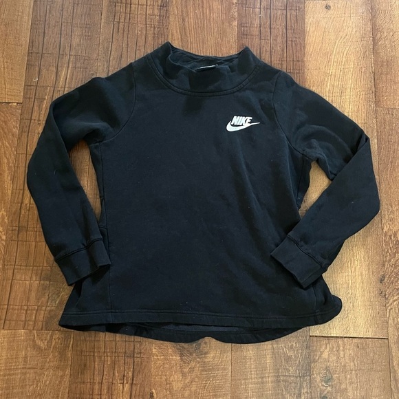 Nike girls pullover mock turtleneck cinched back black Sz extra large XL - Picture 1 of 6